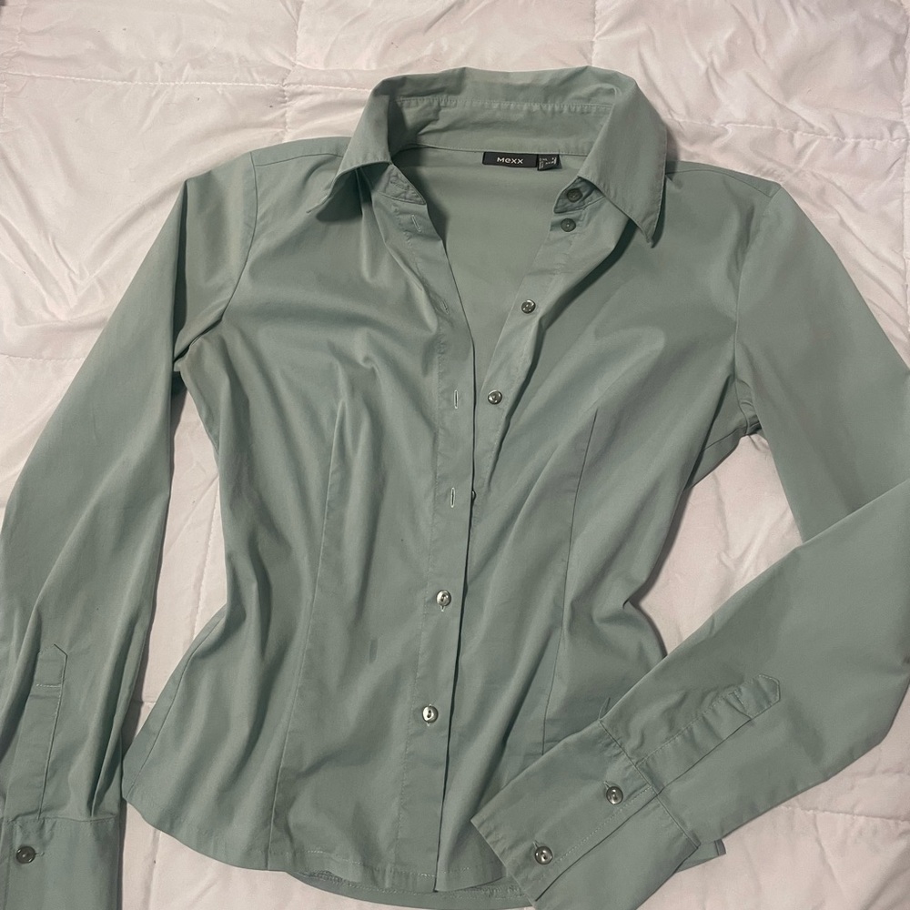 Mexx Sage Green Button-Down Shirt